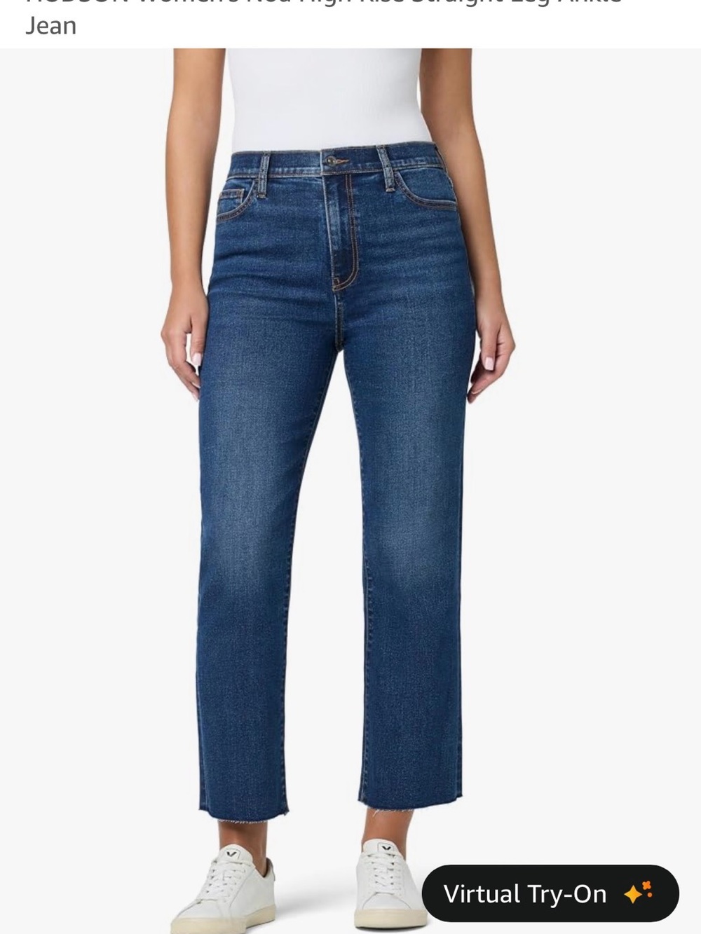Hudson Jeans Noa High Rise Straight Ankle with Raw Hem